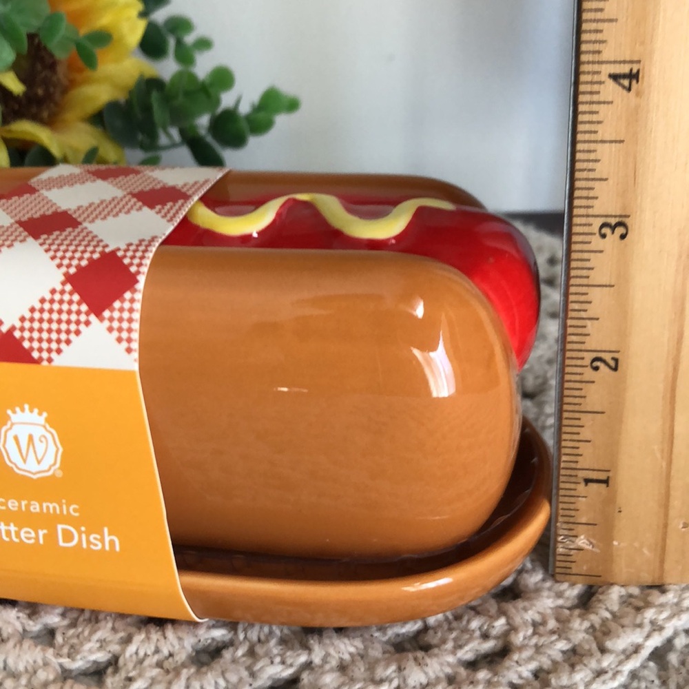 Ceramic HOTDOG Butter Dish - Picture 7 of 9